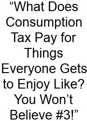 “What Does Consumption Tax Pay For Things Everyone Gets To Enjoy Like? You Won’t Believe #3!”