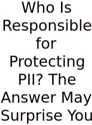 Who Is Responsible For Protecting PII? The Answer May Surprise You